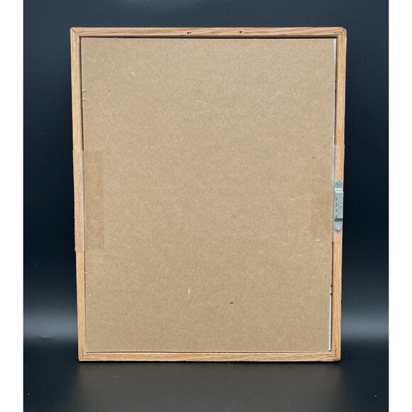 Vintage Pressed Dried Flowers Picture Oval Opening Wood Frame Boho MCM Wedding - Picture 4 of 5